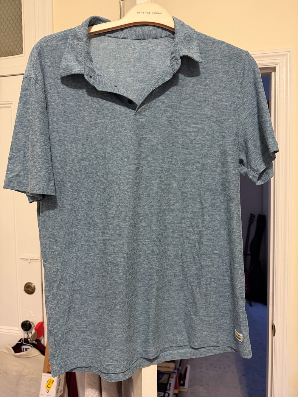 Vuori Heathered Sky Blue Short-Sleeve Polo